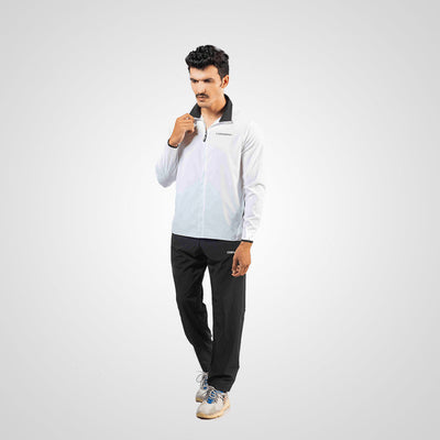 MICRO STRETCH WHITE/BLACK TRACK SUIT (MEN’S) - Premium  from Combaxx - Just Rs.6500! Shop now at Combaxx