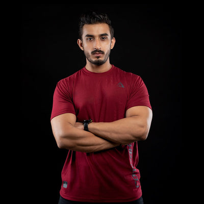 MEN’S COTTON TEE PRO MAROON (SIDE LOGO) - Premium  from Combaxx - Just Rs.1499! Shop now at Combaxx