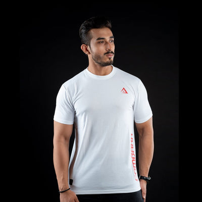 MEN’S COTTON TEE PRO WHITE (SIDE LOGO) - Premium  from Combaxx - Just Rs.1499! Shop now at Combaxx
